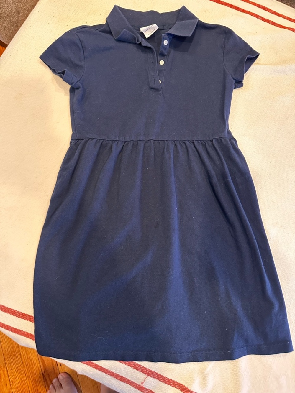 Girls' Navy Polo Dress - Classic Short Sleeve